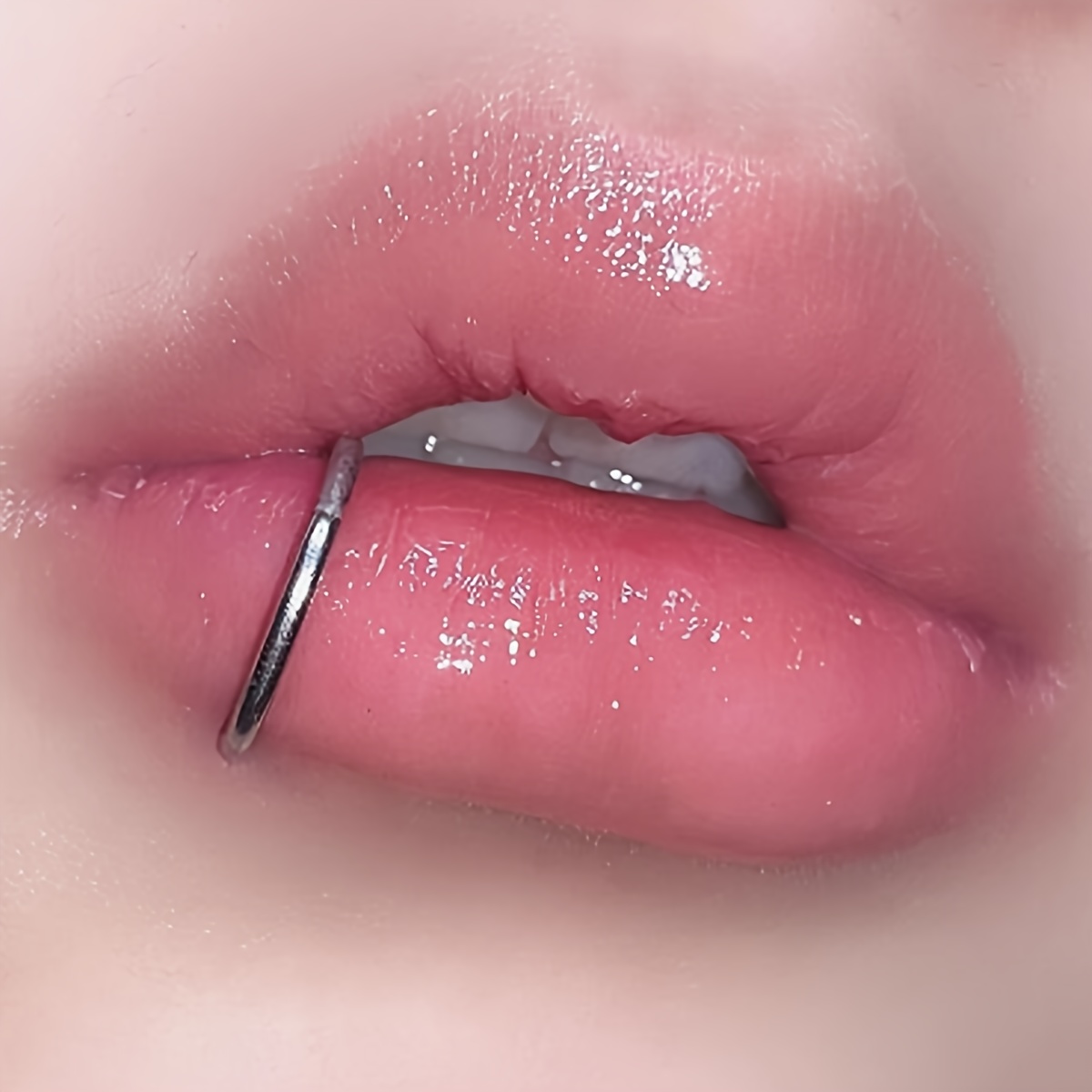 Clip On Lip Ring Minimalist Stainless Steel Fake Piercing - Temu