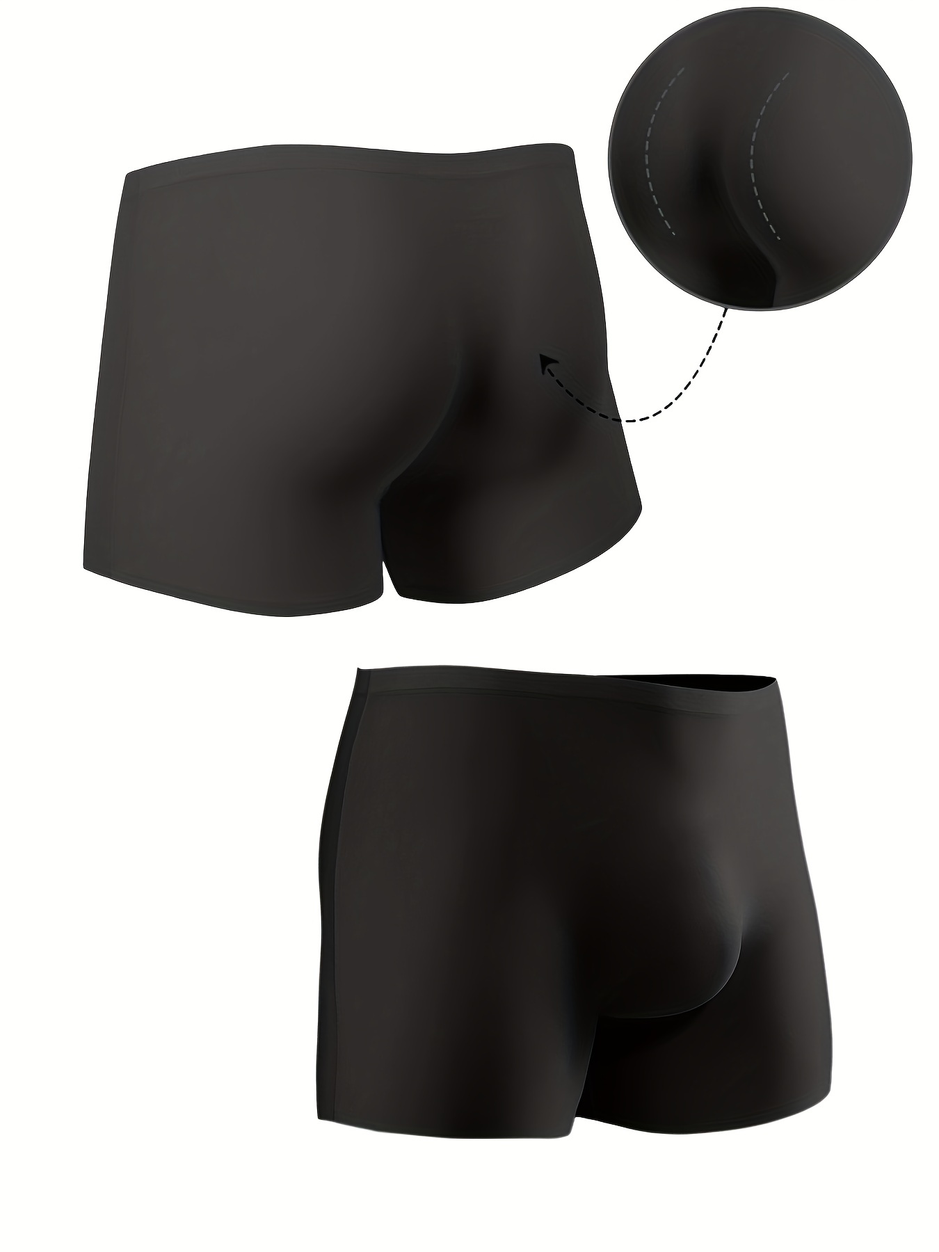Men's Ice Silk Boxer Briefs Panties Seamless Sexy Underwear - Temu