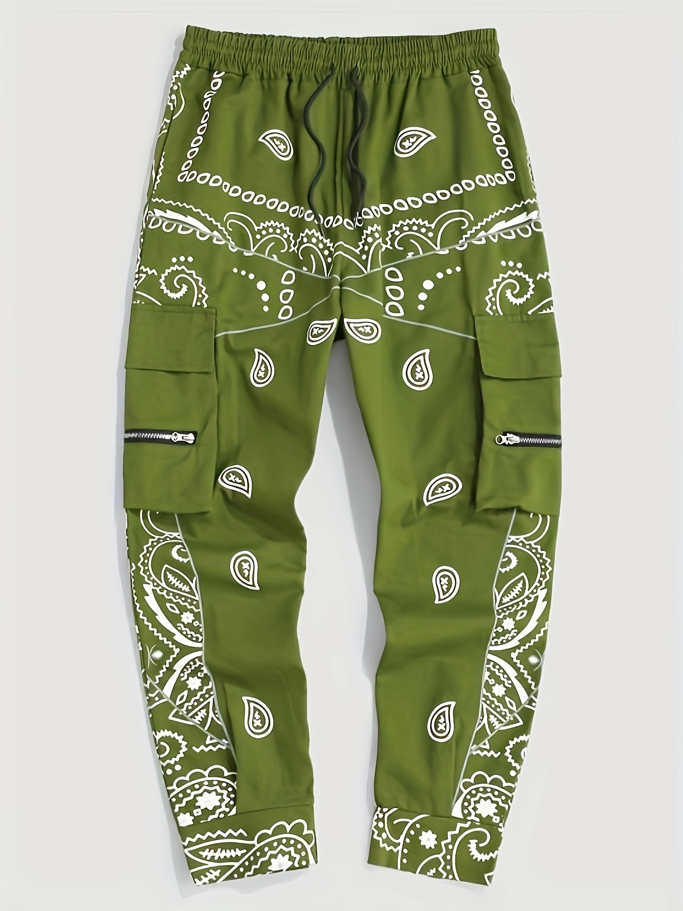 95% Cotton Trendy Paisley Pattern Cargo Pants Men's Multi - Temu Canada