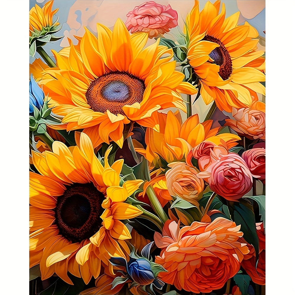 1pc 7.87x7.87inch 5D DIY Diamond Painting For Adults And Beginners Beach  Sunflower Diamond Painting For Living Room Bedroom Decoration