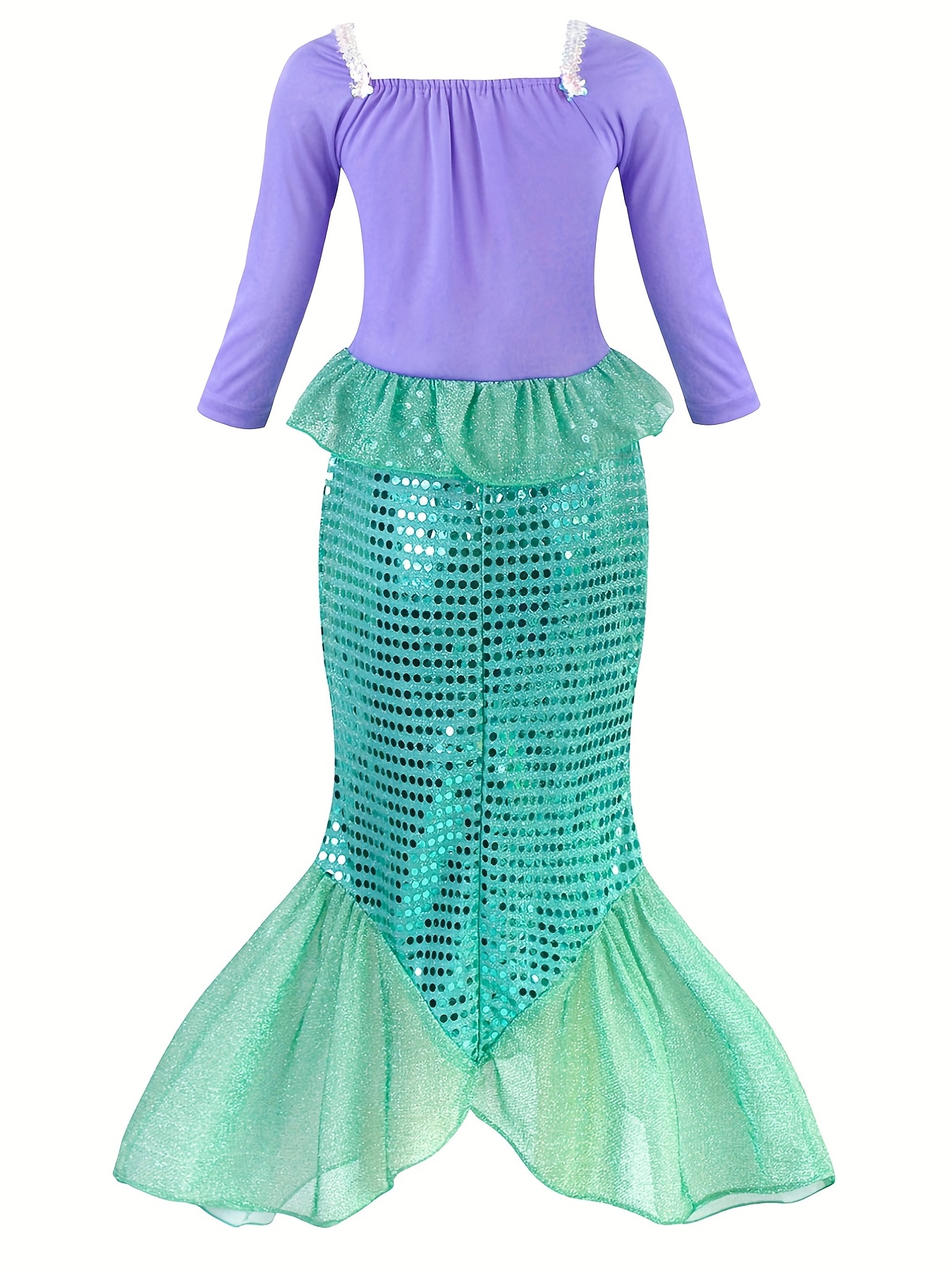 Ragazze Principessa Sirena Vestito Costume Vestito Halloween - Temu Italy