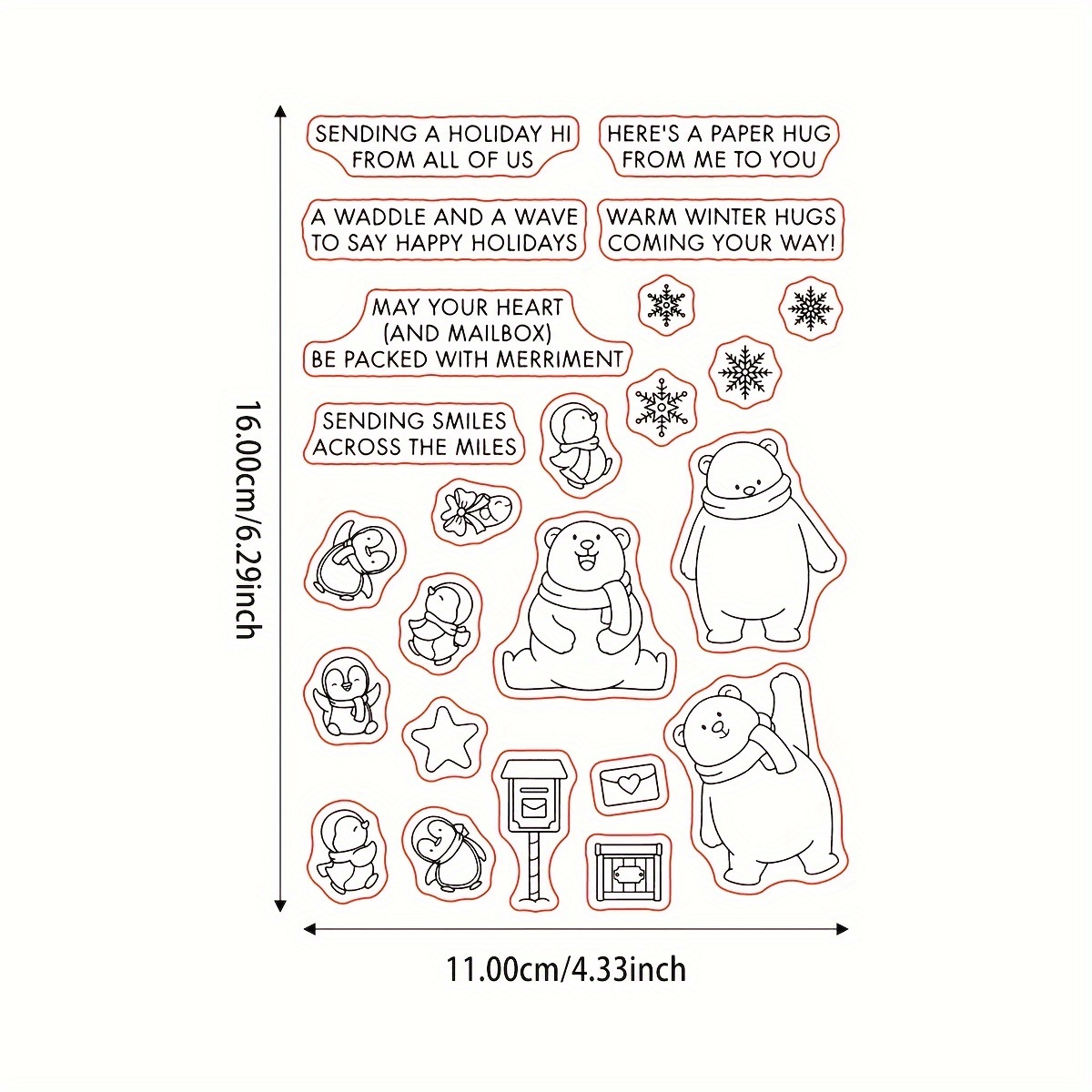 New, Cartoon Bear & Penguin, Silicone Clear Stamps And Molds Set For Card Making, Diy Embossing Albums Decorative Crafts, Metal Cutting Molds, Scrapbooking Paper Craft Molds
