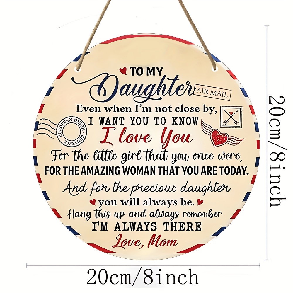 From Daughter To My Mom Round Wooden Sign Gift For Mom - Temu