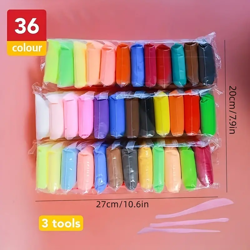 Air Dry Clay Kit 36 Colors Clay Ultralight Shape Clay Kids - Temu