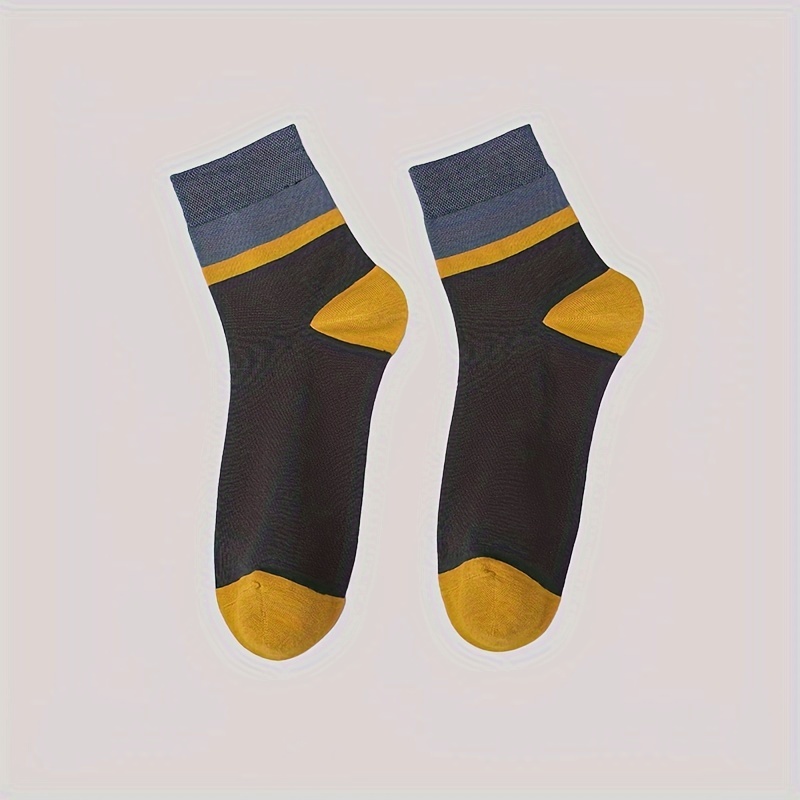 1 Par De Calcetines De Tripulación Sin Costuras Con Bloques De Color De  Moda Para Hombre, Calcetines Unisex De Estilo Urbano, Cómodos Y  Transpirables, Para Uso Al Aire Libre En Todas Las