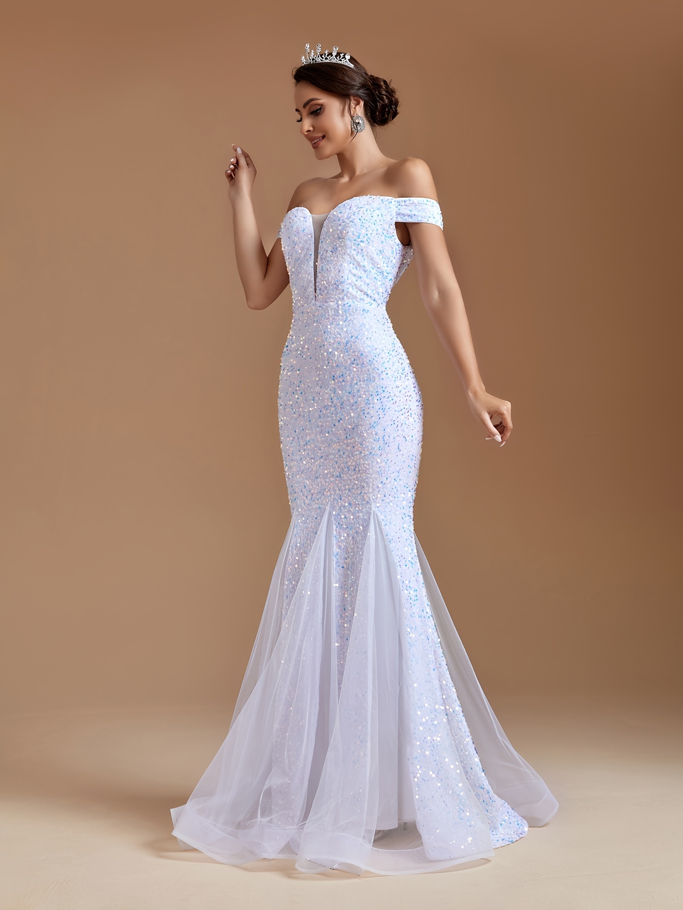 White Sparkly Mermaid Dress