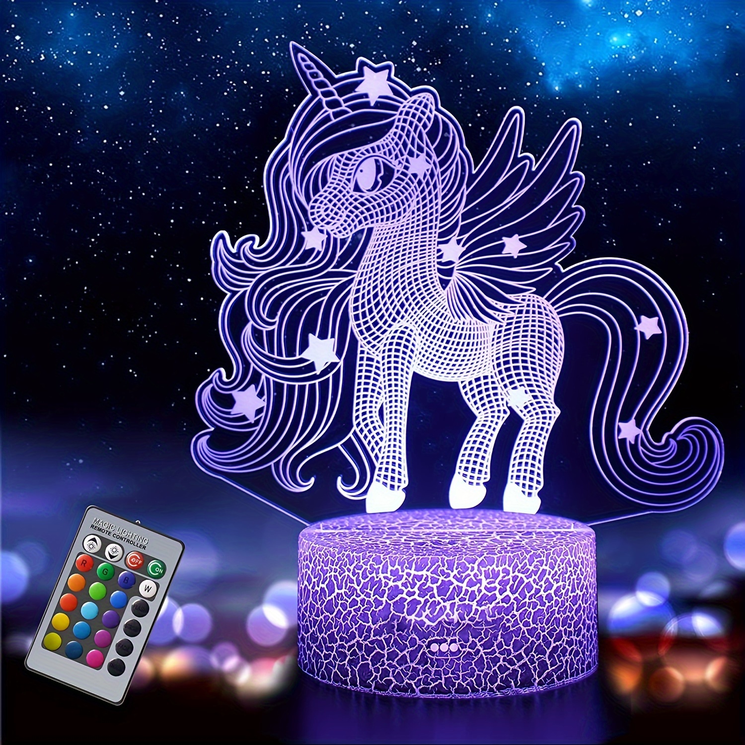 

1pc Unicorn Series Led Night Light, Creative Gift Visual Three-dimensional Colorful Night Light, Room Decoration Atmosphere Light.
