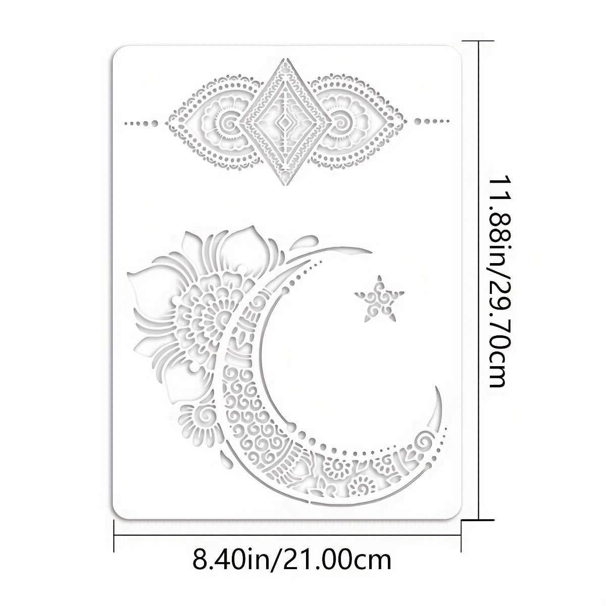 9pcs Large Mandala Stencils, Reusable 30.48 Cm Floral Design Mandala  Painting Templates, Mandala Drawing Painting Template Craft Stencil For DIY  On