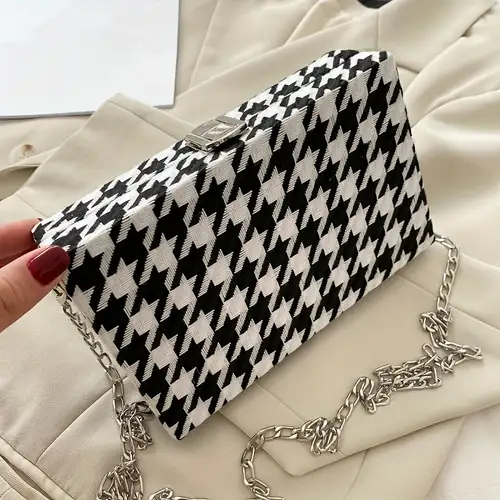 New Handbag, Houndstooth/checkered Plaid Pattern Small Bag