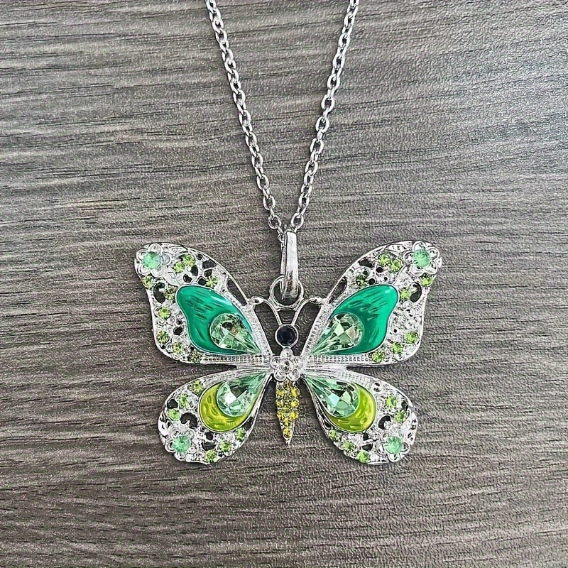 Green deals butterfly necklace