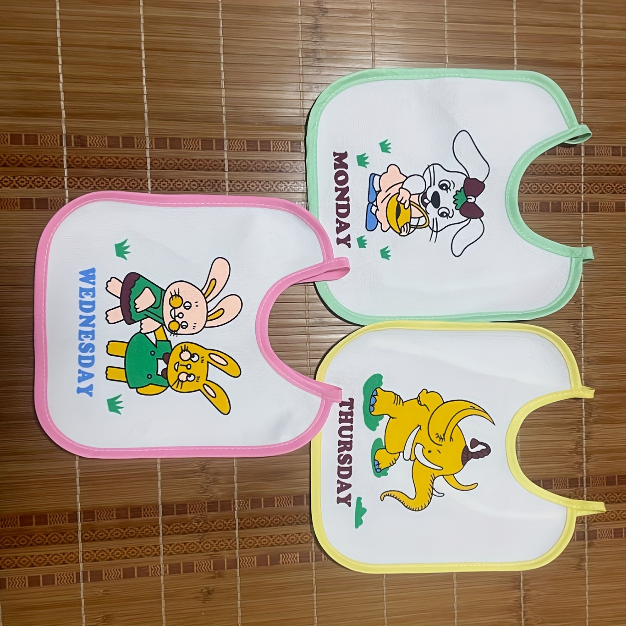 One-Week Non-Repeating, Drawstring High Quality, Washable, Reusable Newborn Burp Cloth