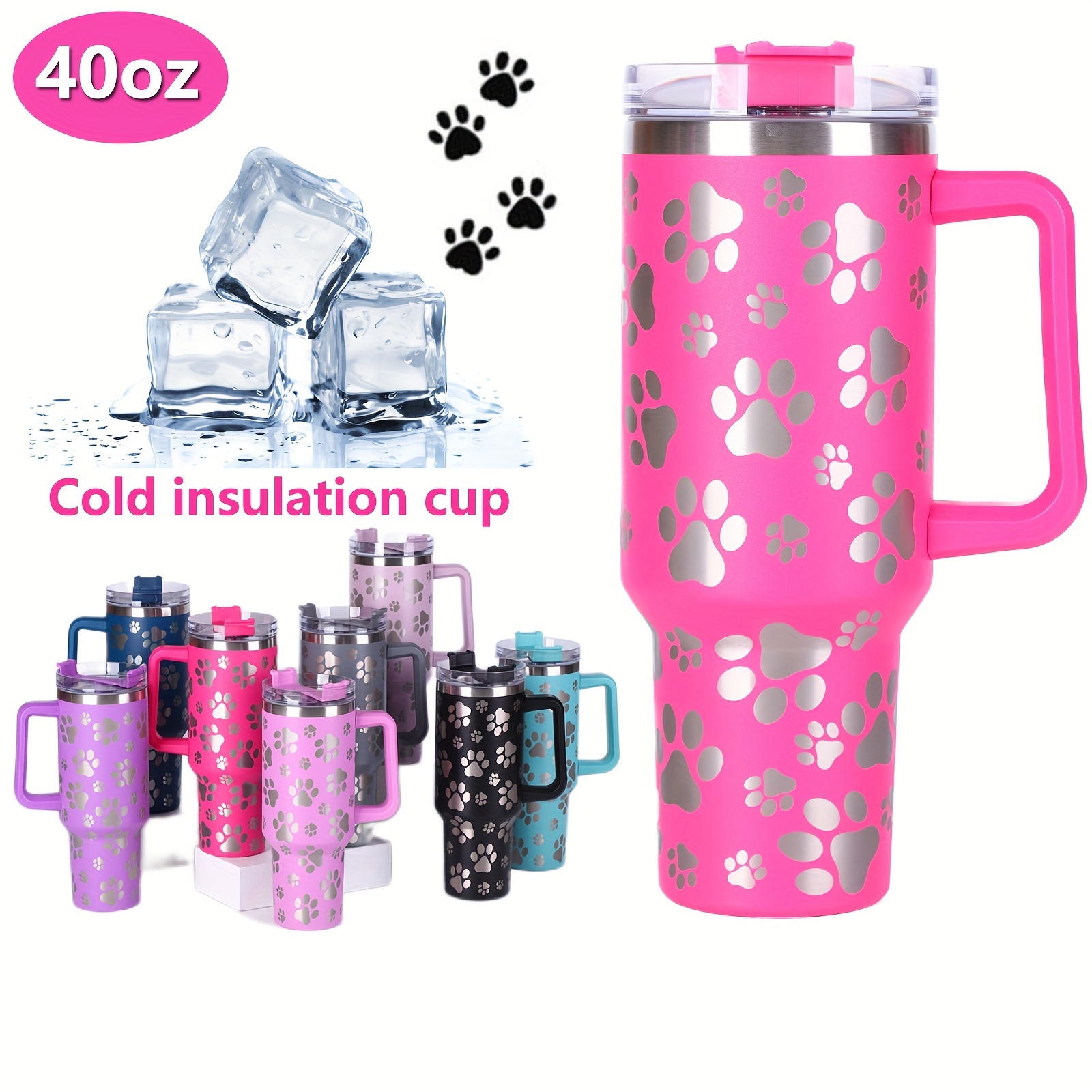 Pink Cartoon Stainless Steel Thermal Coffee Mug Straw Thermos Cafe Cup  Insulated Water Bottle Travel Office Drinkware