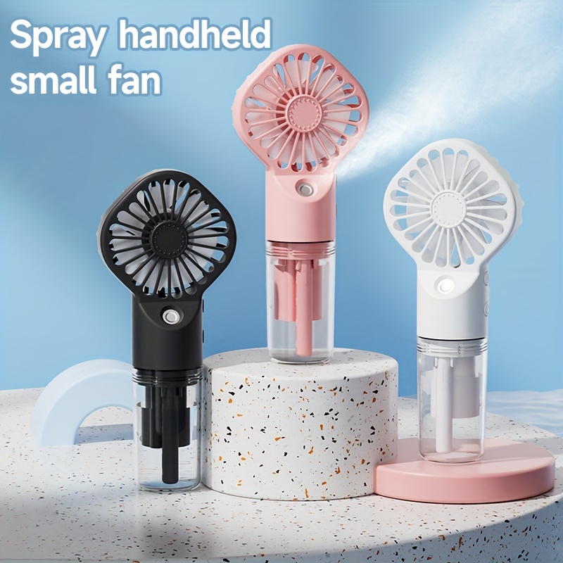 Portable Rechargeable Handheld Misting Fan - Battery Operated Mini Face  Steamer for Travel & Outdoors
