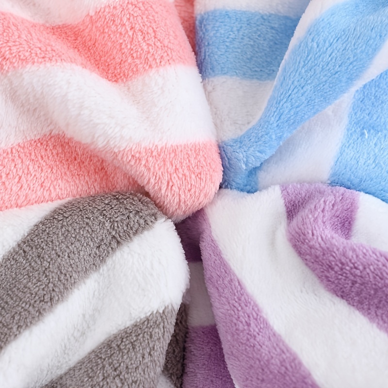 1pc Multicolor Stripe Pattern Coral Fleece Cleaning Cloth