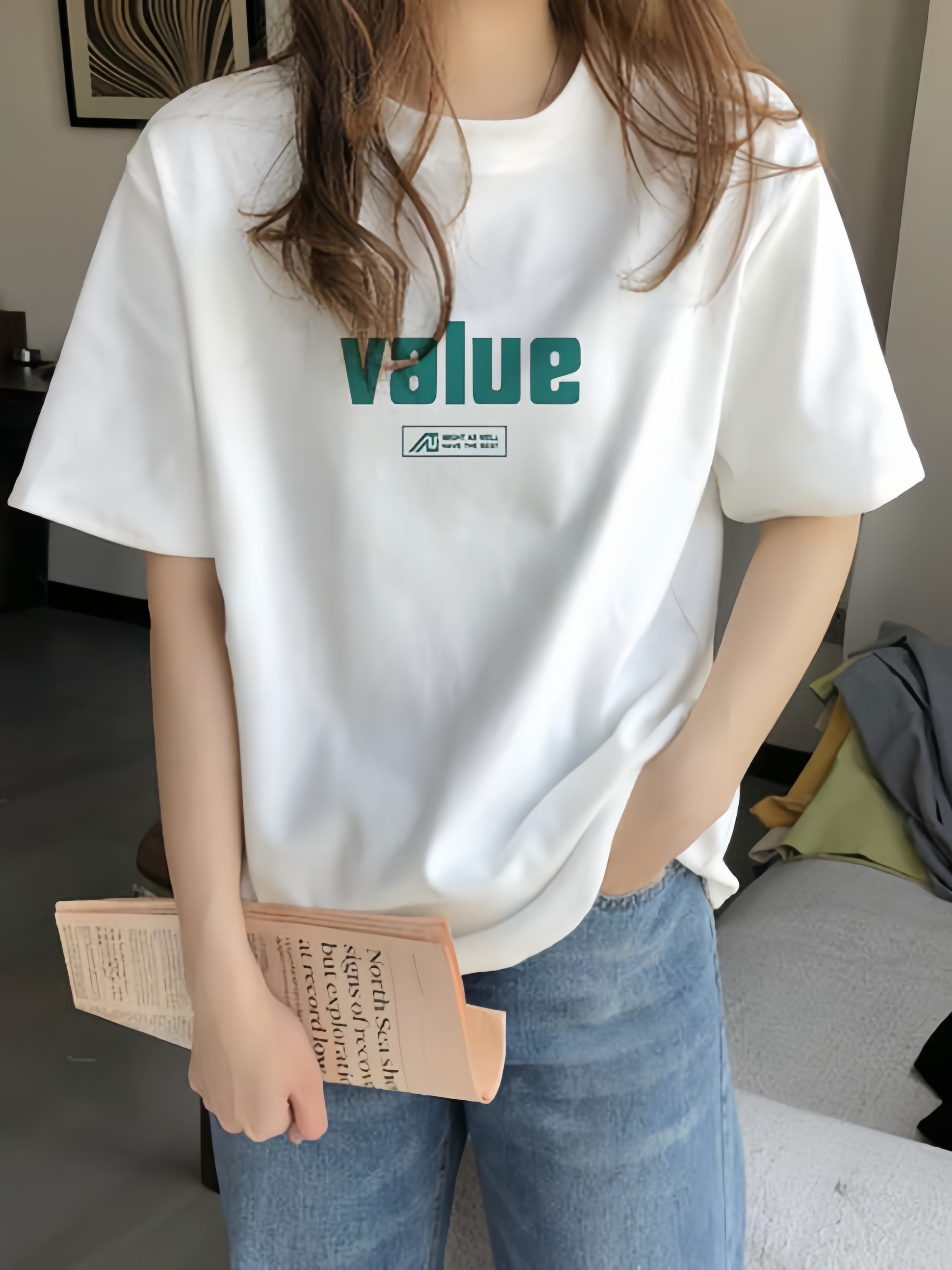 Camiseta económica manga corta para mujer
