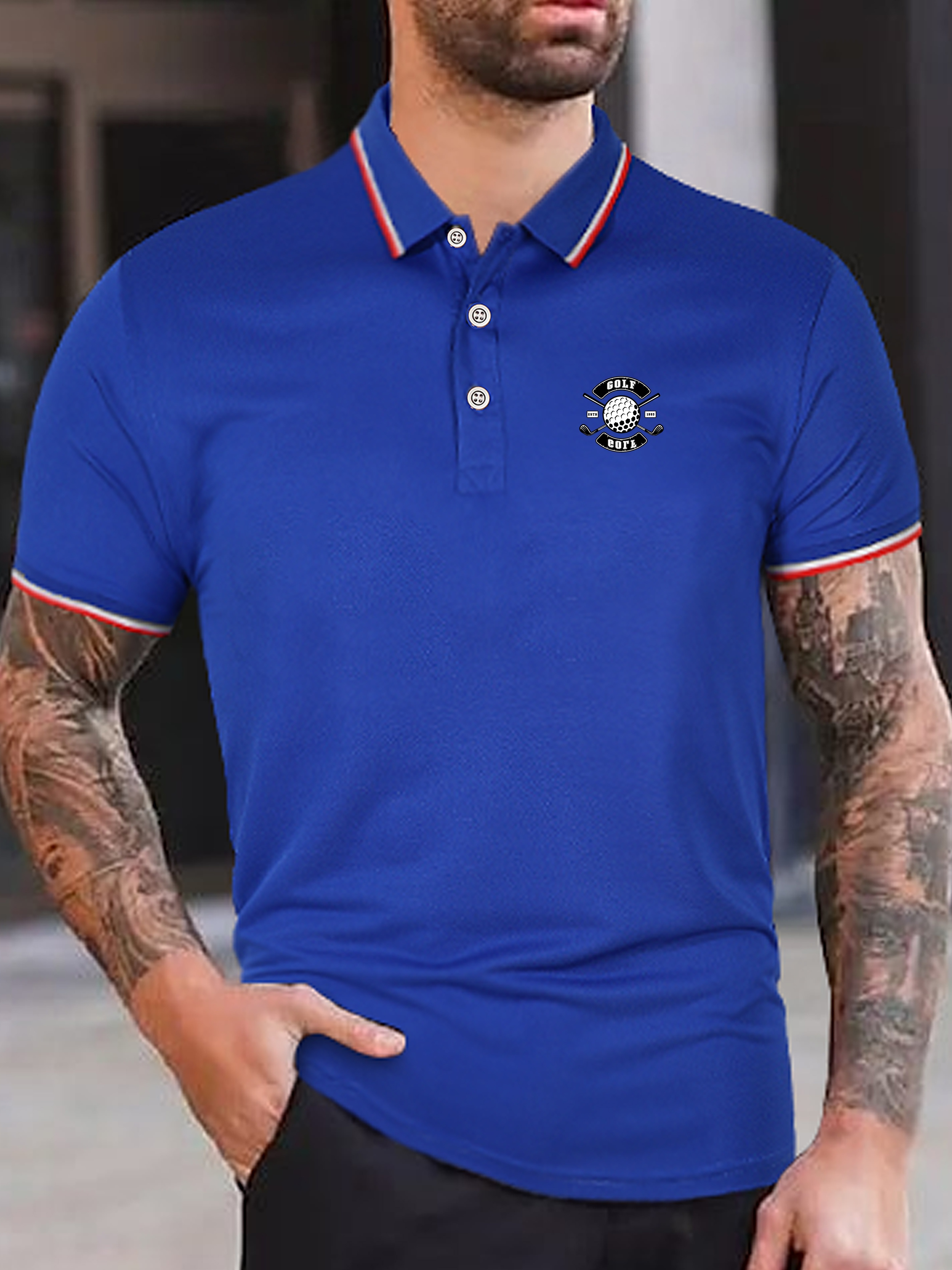 Tattoo Royal Blue Golf Shirt