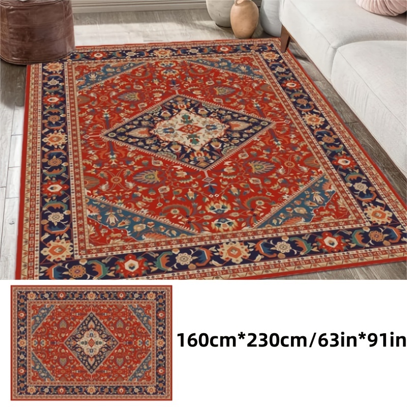 Luxury Vintage Boho Faux Wool Aea Rugs Anti slip Tpr Backing Temu