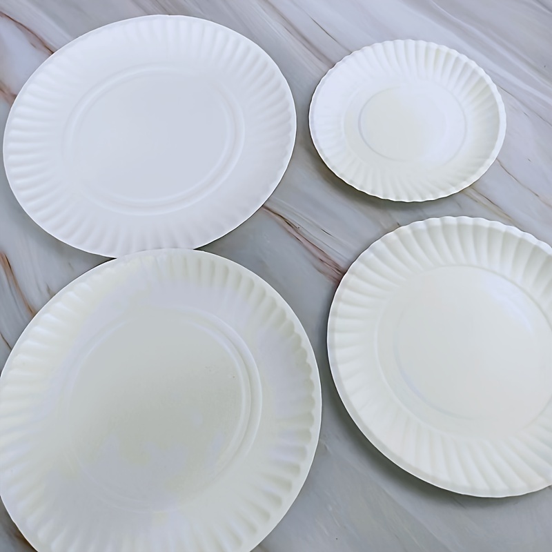 Disposable Paper Plate, White Cardboard, Thickened Cake, Fruit, Snack,  Dessert Plate, For Home, Dining, Birthday, Christmas, Party Banquet,  Tableware Accessories, Party Supplies - Temu