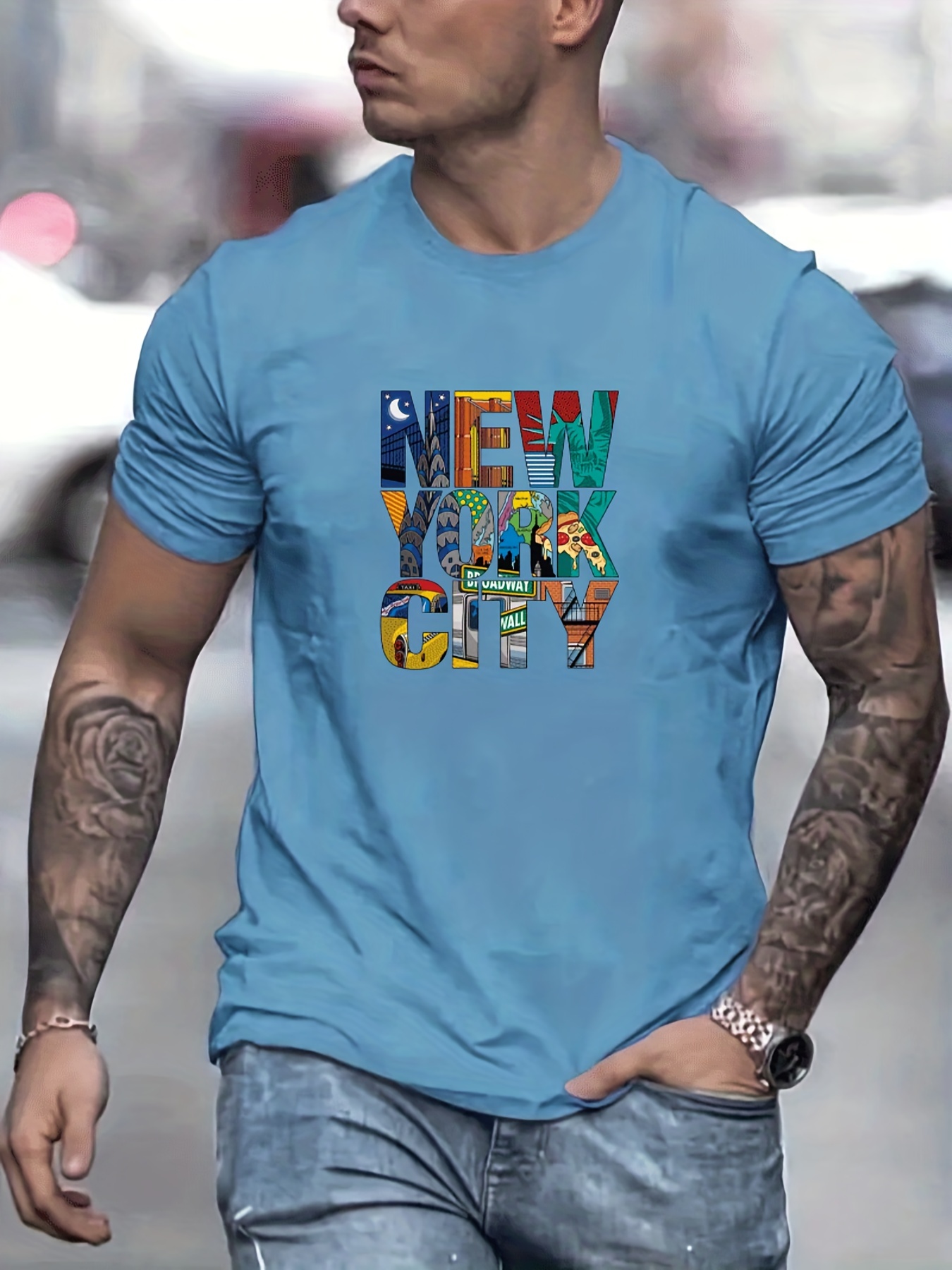 New York City / T-Shirt Print  Printed shirts, Tshirt print, Mens tshirts