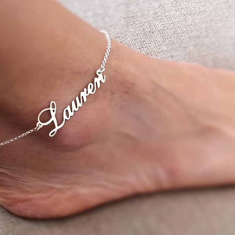 

Custom Name Anklet Stainless Steel Personalized Name Ankle Classic Female Foot Chain Customized Initial Letter Anklet