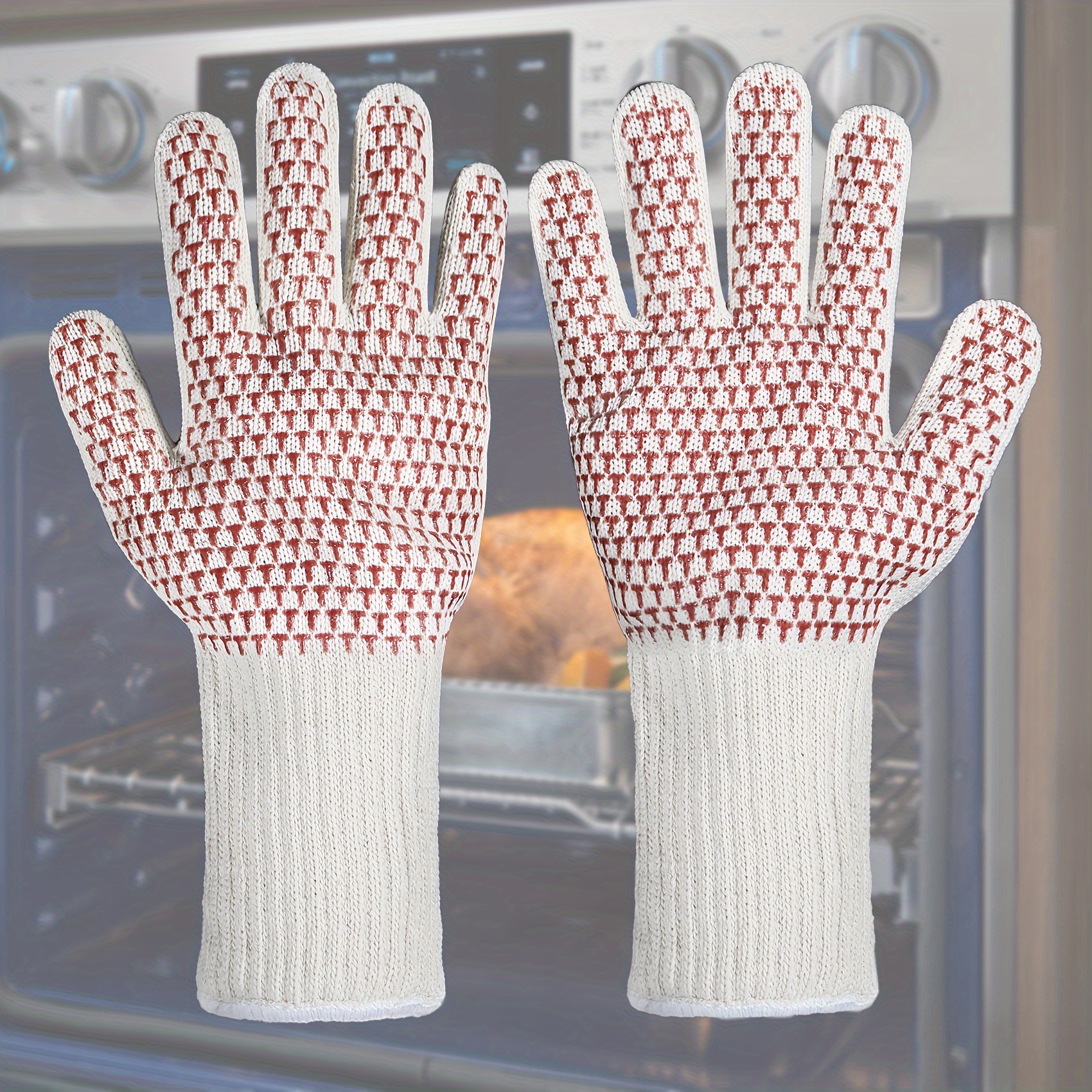 4 pares de guantes horno negros Manoplas cocina Guantes de cocina silicona