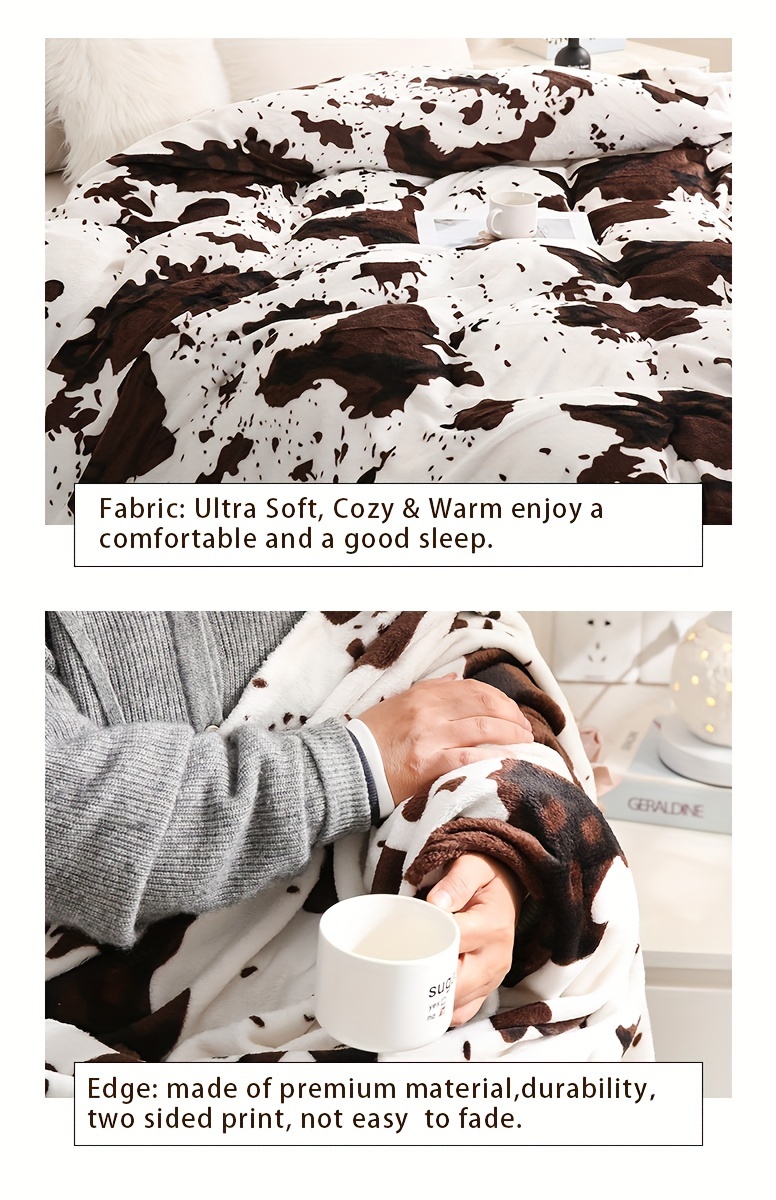 1pc   200g cow pattern blanket blanket details 5