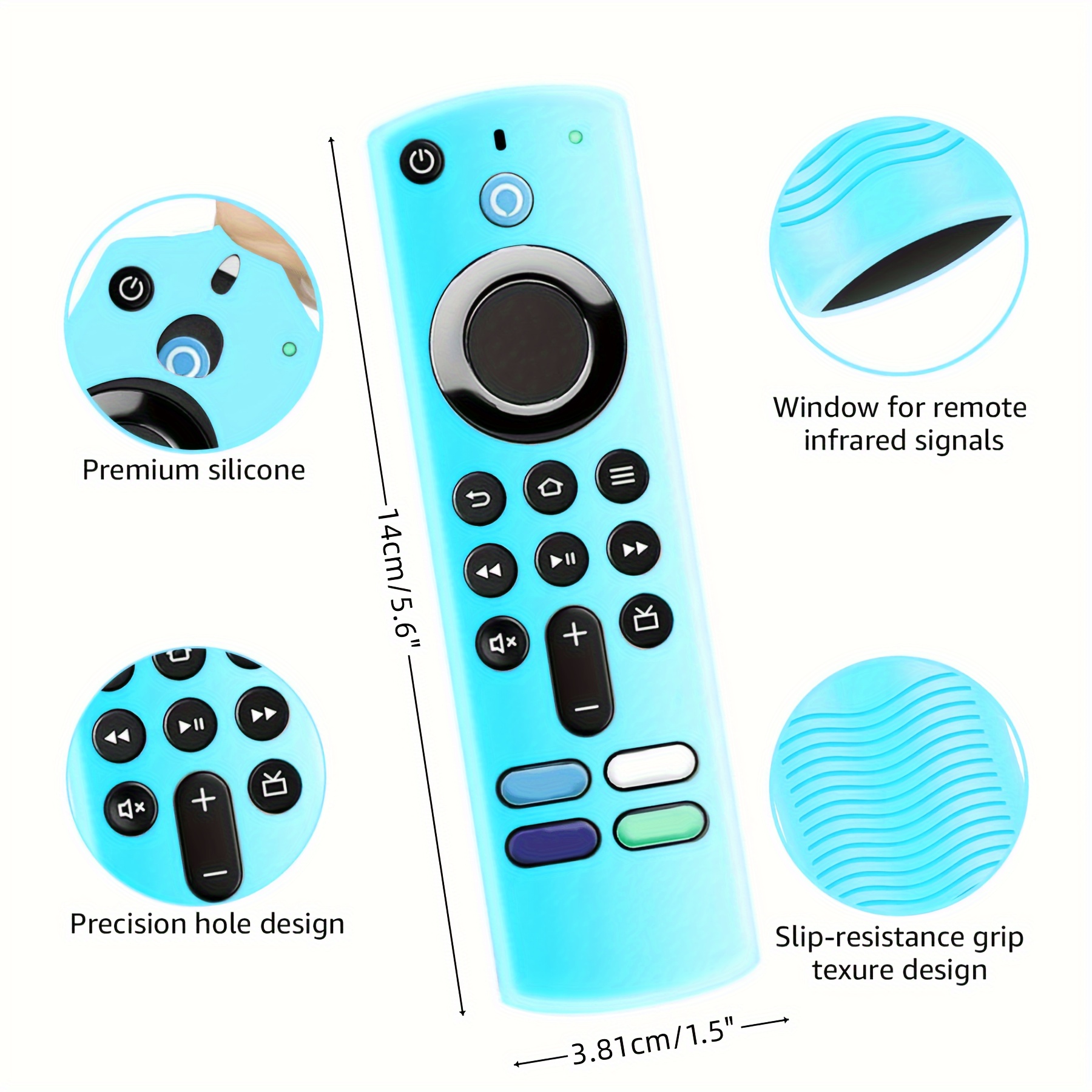  [Paquete de 2] Funda de silicona para Fire TV Stick 4K / Fire TV  (3ª generación) compatible con el nuevo control remoto de voz Alexa de 2ª  generación (rojo y azul) 