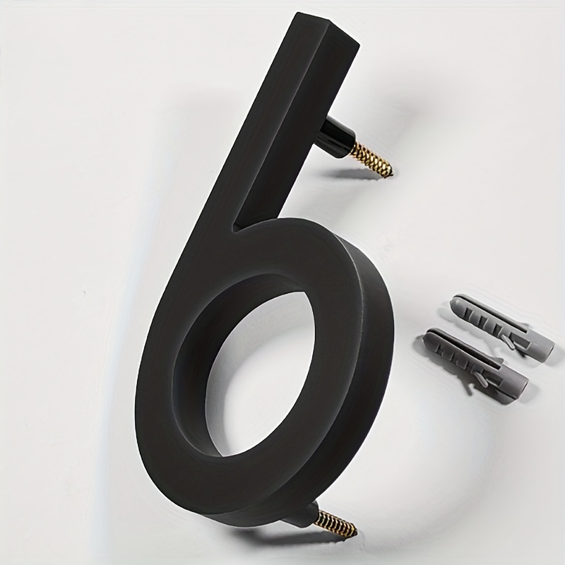 1pc 5 stainless steel floating house number metal modern house numbers garden door mailbox decor number with nail kit coated black 911 visibility signage