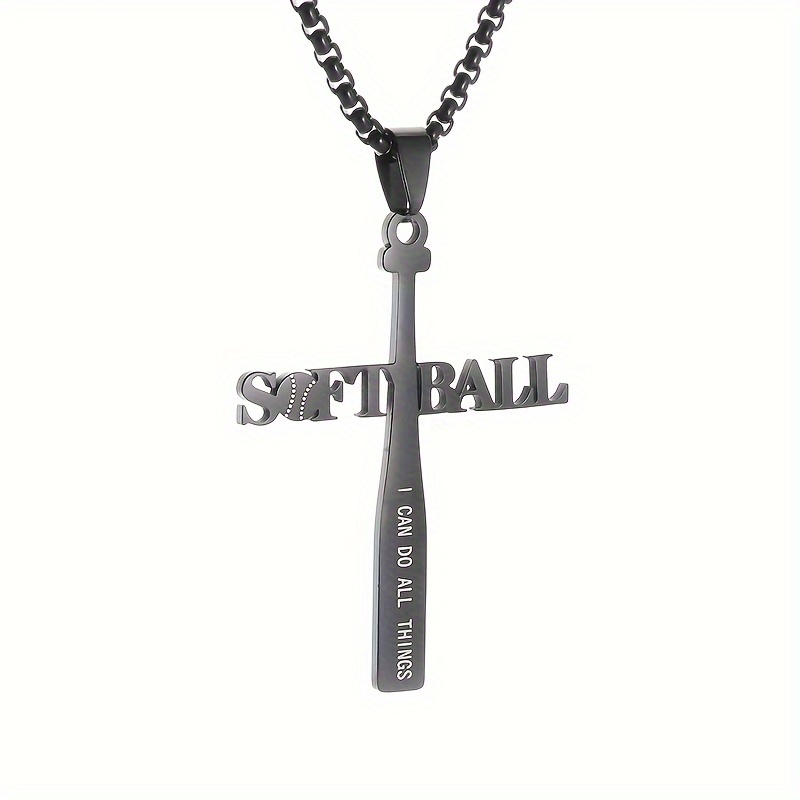 Baseball cross sale necklace