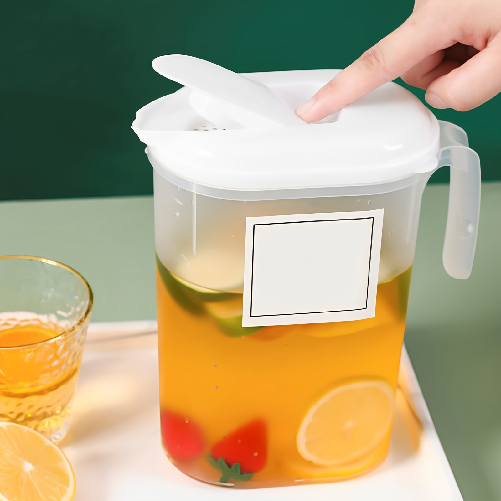 Fridge Jug With Filter Lid, Plastic Water Pitchers With Handle, Heat  Resistant Refrigerator Cold Kettle, Clear Fridge Drink Container, Reusable  Water Pitcher For Water Drinks Juice, Kitchen Supplies - Temu