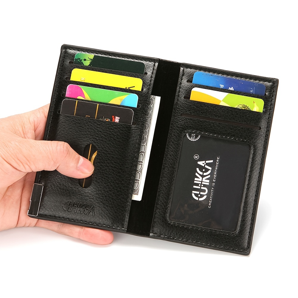 1pc Men's Multi Card Rfid Wallet Vertical Accordion Style Card