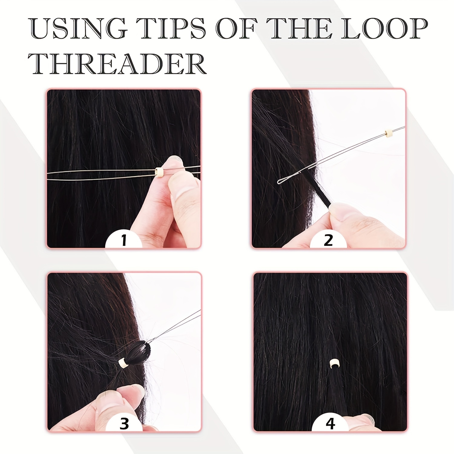 Extra Long RED Bead Threader, Hair Extension Tool, Hair Extension Looper,  Bead Looper, Itips, Itip Extensions 