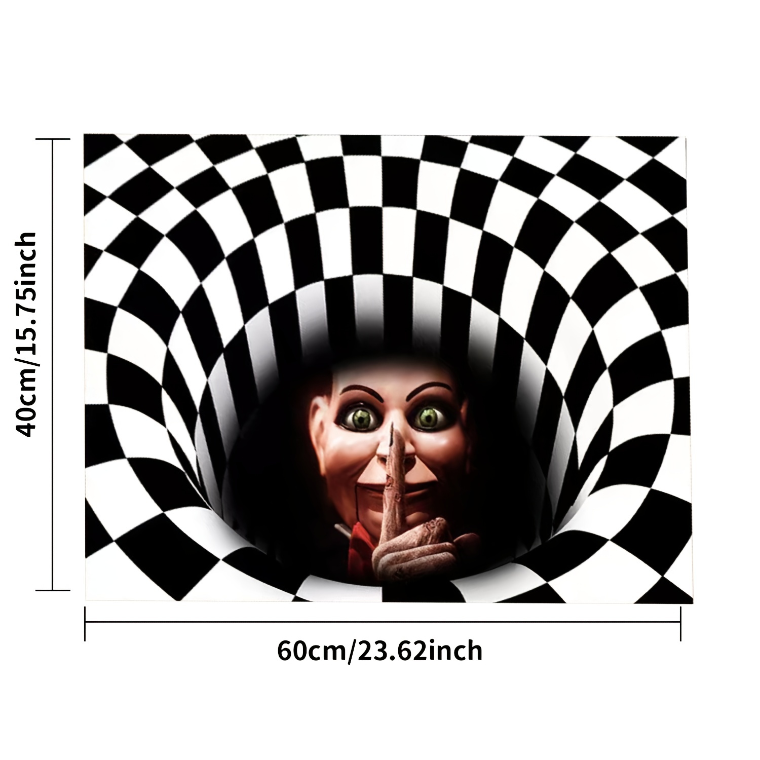 3d Vortex Illusion Black White Creative Doormat Non - Temu