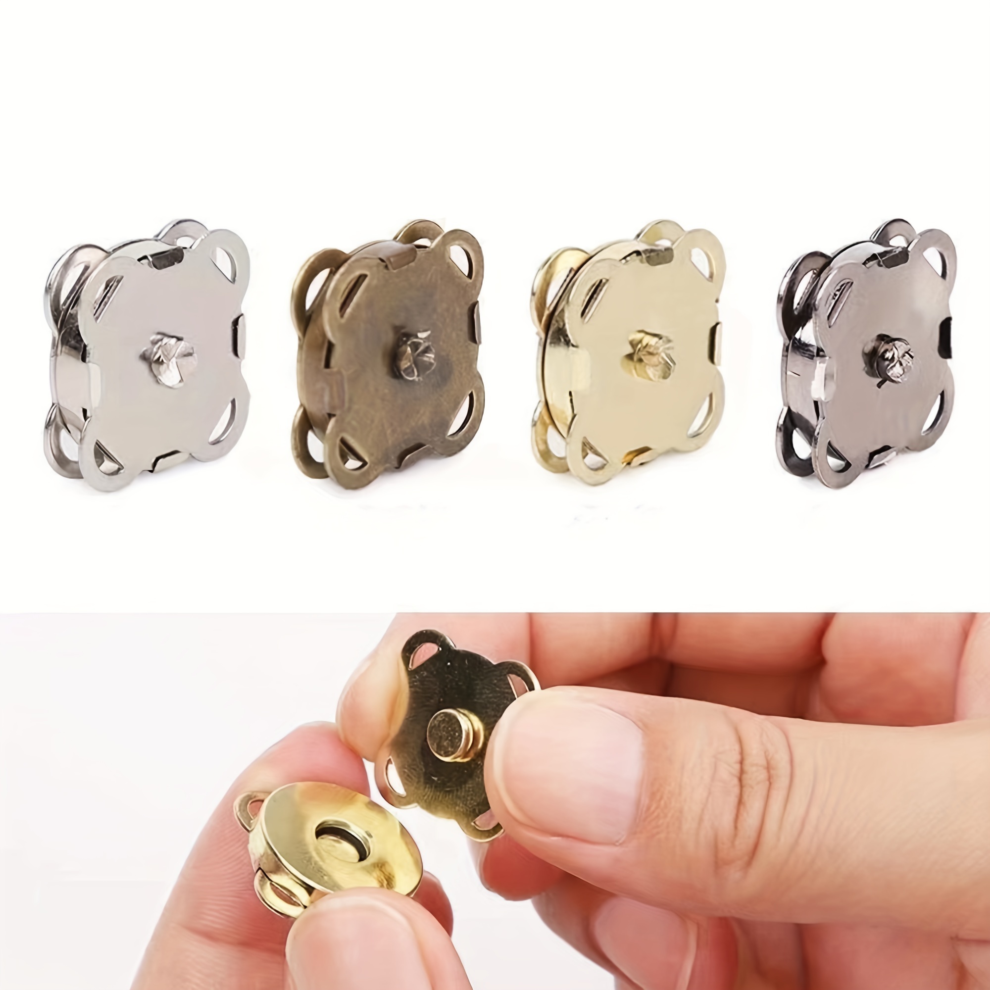10pcs 14mm Magnetic Snap Button Clasps Ultrathin Metal Clap Buttons for Handbag  Purses Bags Clothes Making 