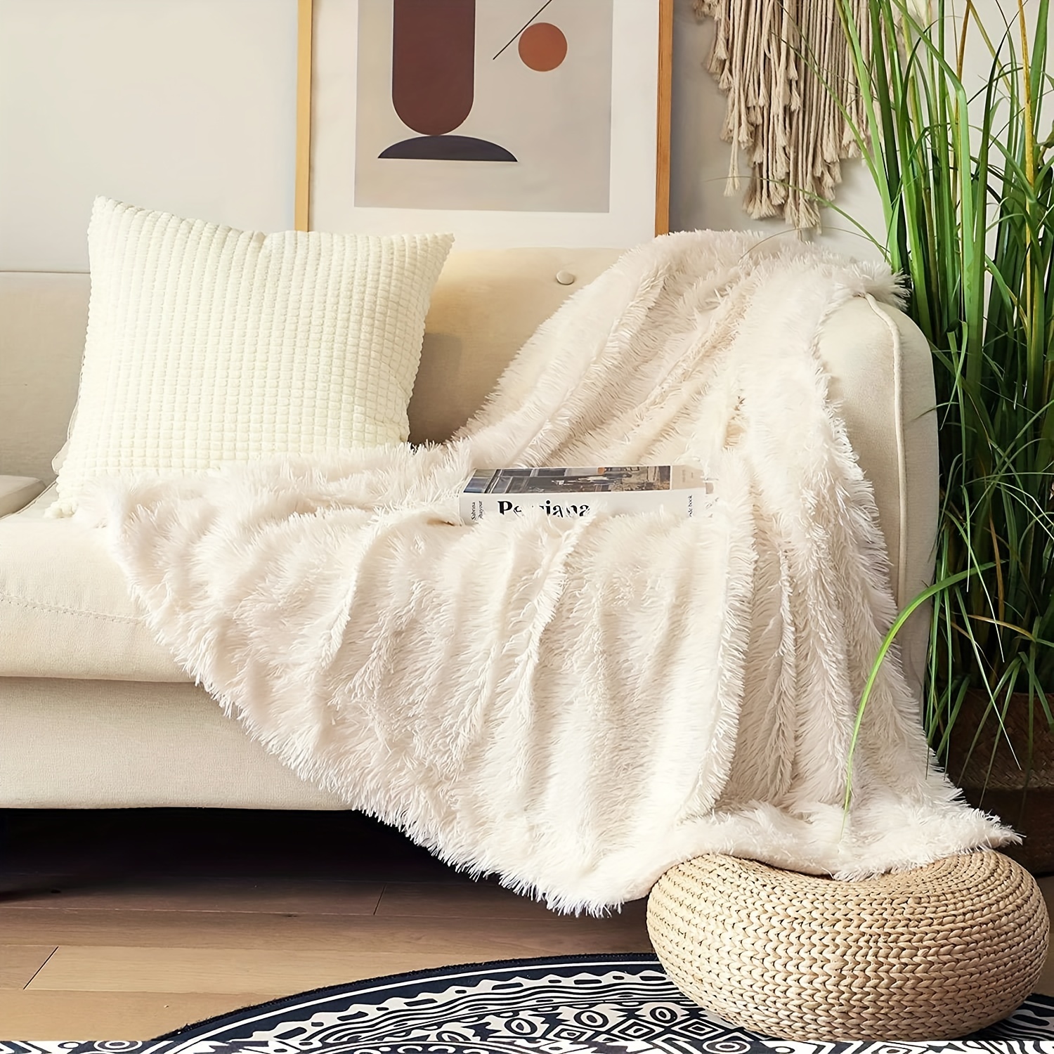 Cozy Comfy Faux Fur Throw Blanket Soft Fluffy Microfiber - Temu Canada