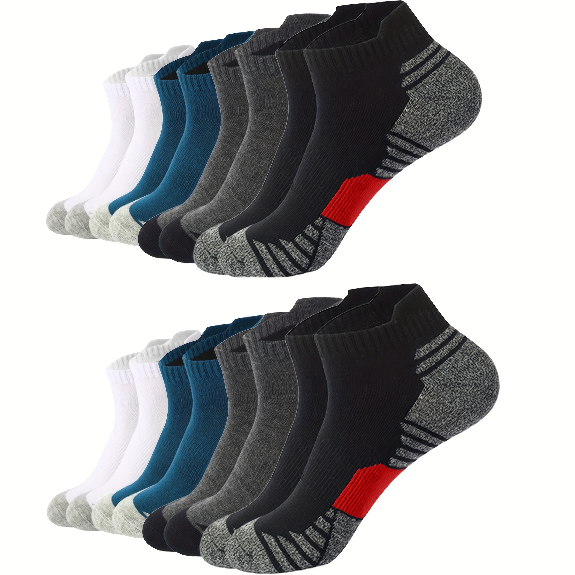 

8 Pairs Of Men's Ankle , Sweat-absorbing Comfy Breathable Socks For Men's Basketball Training, Activities