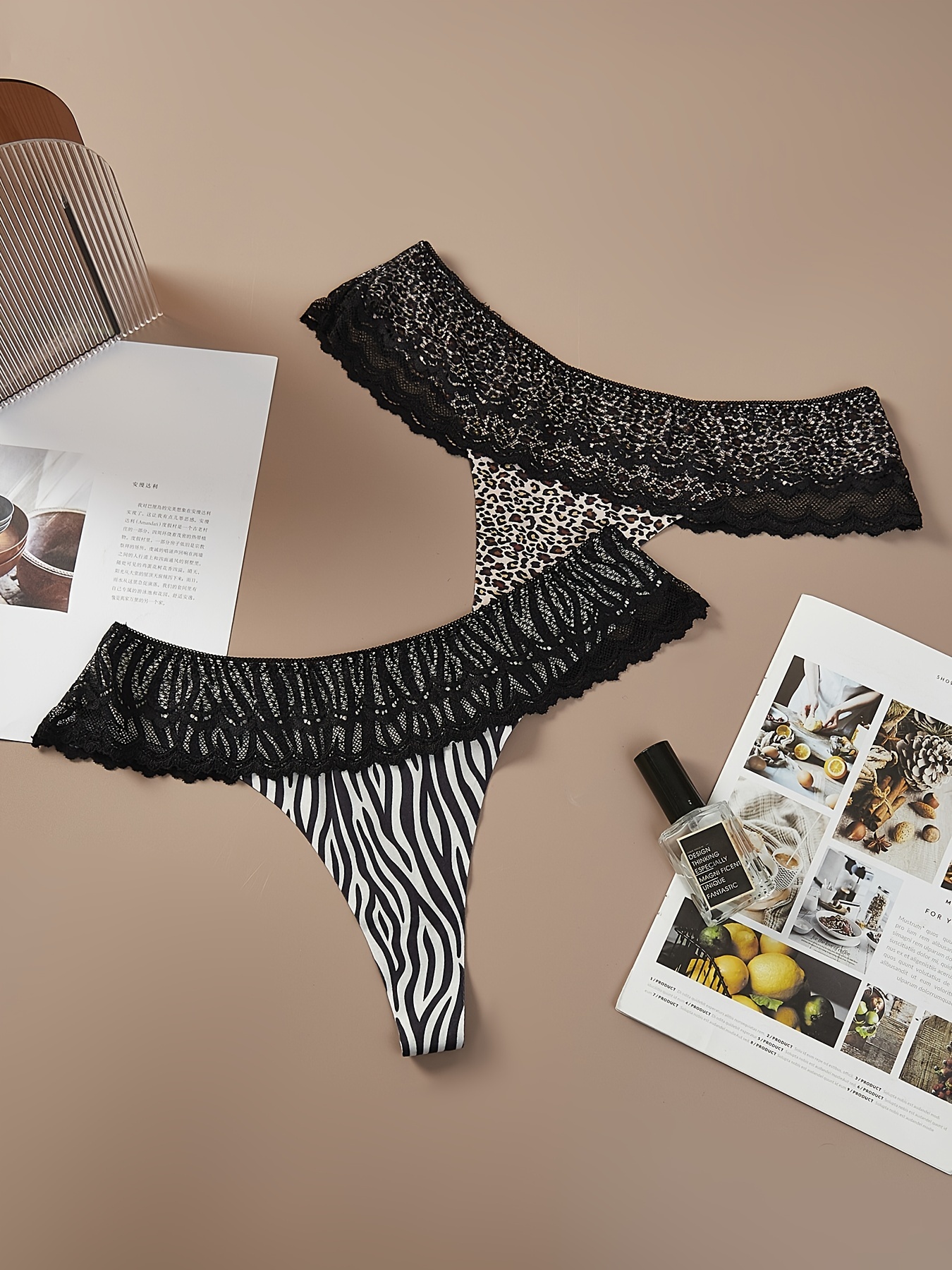 Women's Elegant Panties Set Plus Size Striped Print Contrast - Temu
