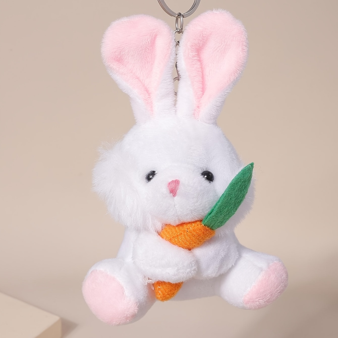 Long Ears Carrot Cute Rabbit Plush Charm Keychain - Temu