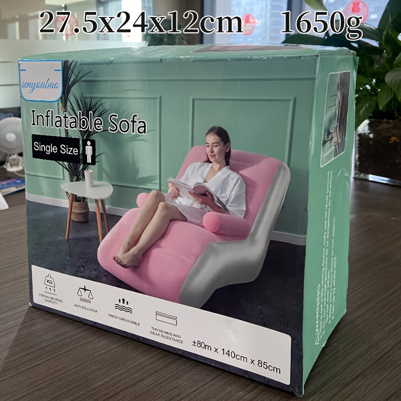 Portable Inflatable Lazy Sofa, Single Size, Coffee Colour Pvc Plush Seat  Cushion, Suitable For Livingroom And Bedroom - Temu Austria