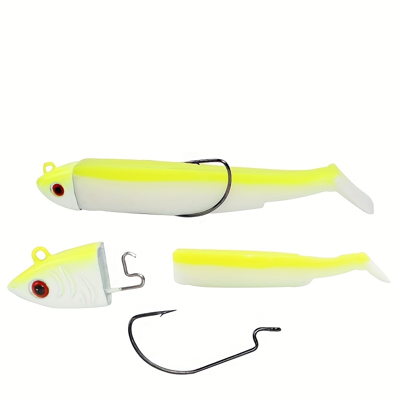Pre rigged Jig Head Paddle Tail Soft Plastic Fishing Lures - Temu