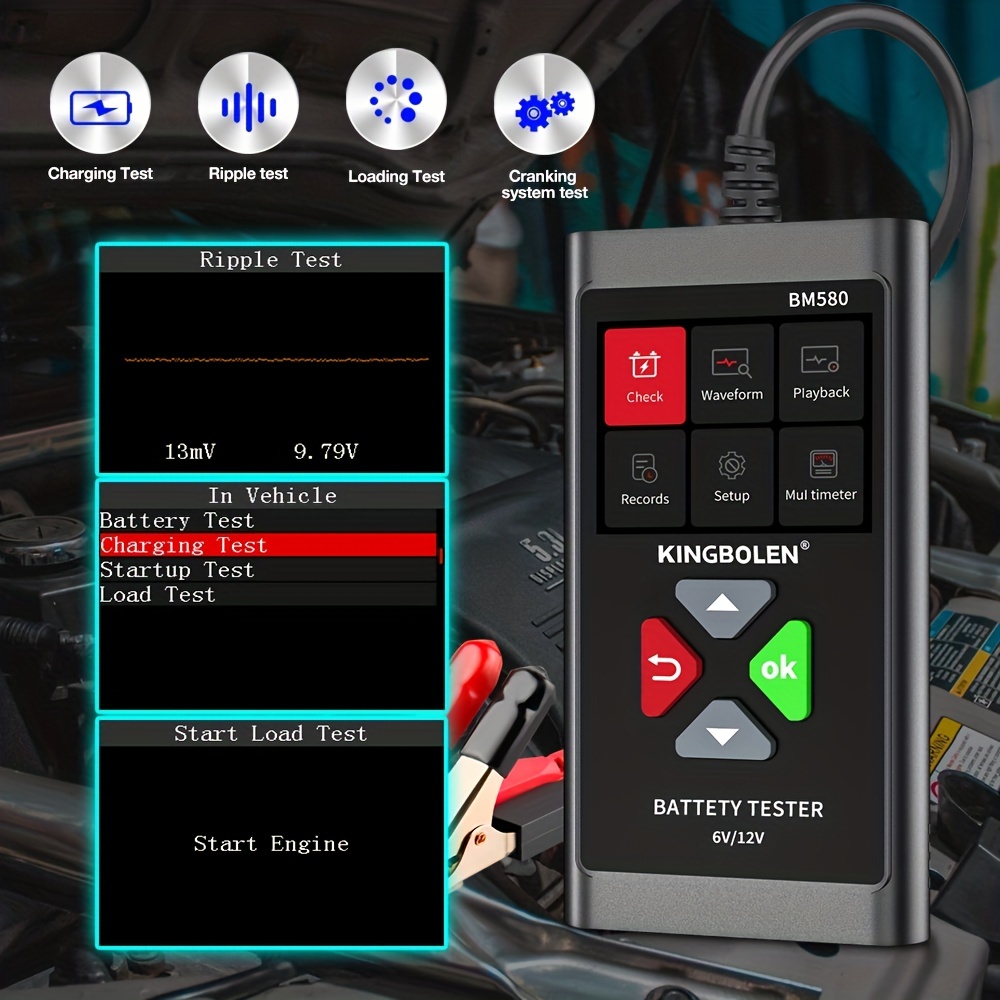Comprobador de batería de coche KINGBOLEN BM580 /// Increíble !!! 