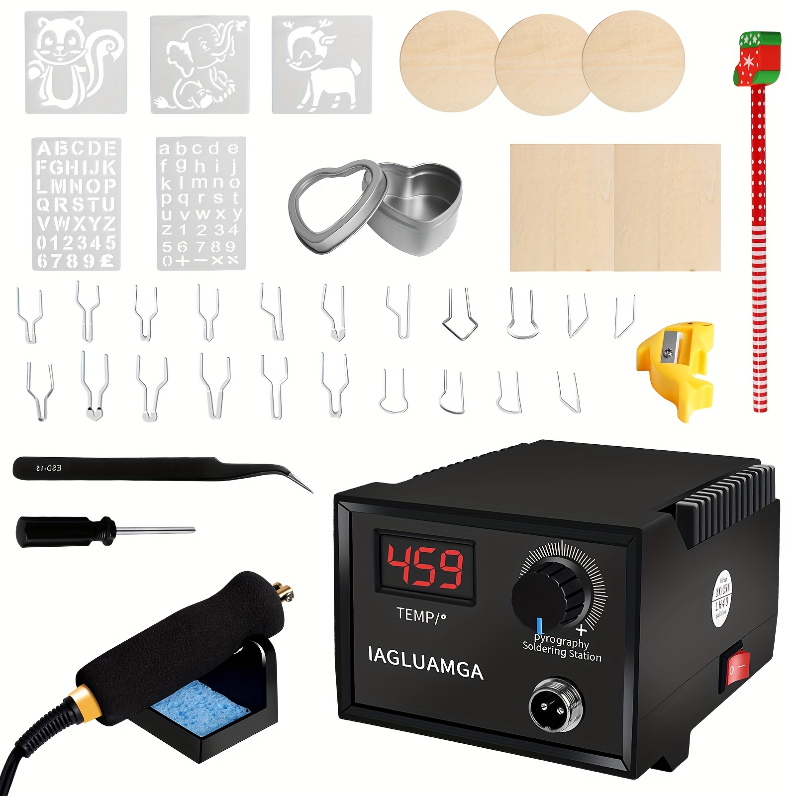 Kit De Gravure Sur Bois Avec Écran Lcd Pyrogravure Réglable En