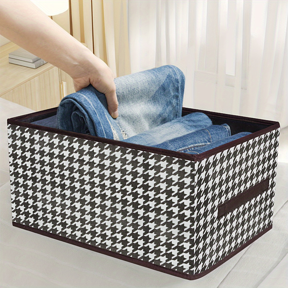 1pc Multipurpose Clothes Storage Box, Modern Fabric Storage Containers For  Organizing Bedroom, Closet, Clothing