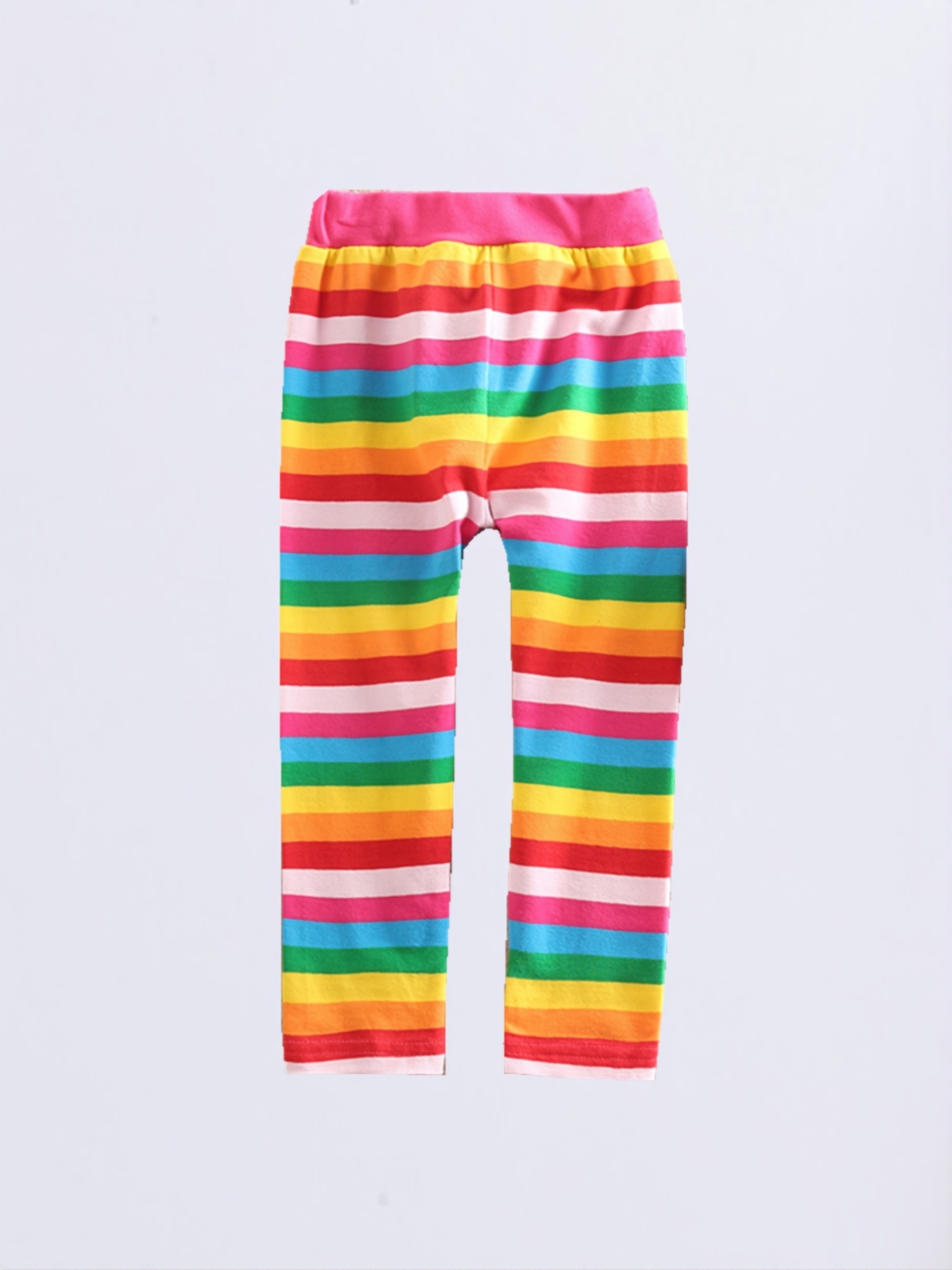 Girls Children Rainbow Colorful Striped Multi-color Cotton Party Pants  leggings