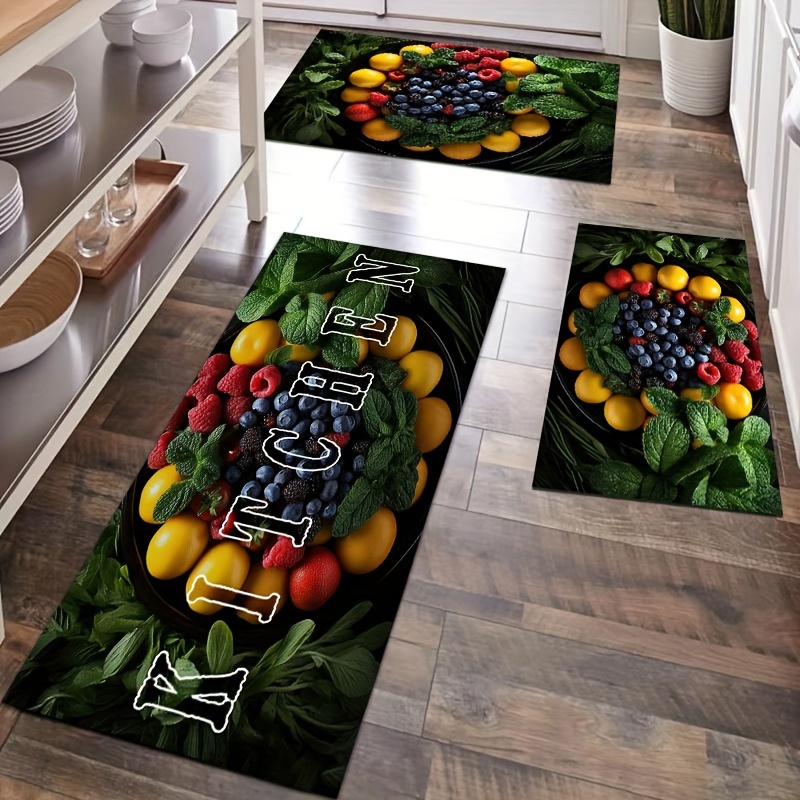 XQKXHZ Alfombra De Cocina Fruta Y Verdura Alfombra Cocina Lavable  Antideslizante Alfombra Rectangular De Poliéster Suave para Cocina ,Pasillo,Entrada,Alfombra De Comedor,5,60x90cm/24 x35 : : Hogar y  cocina