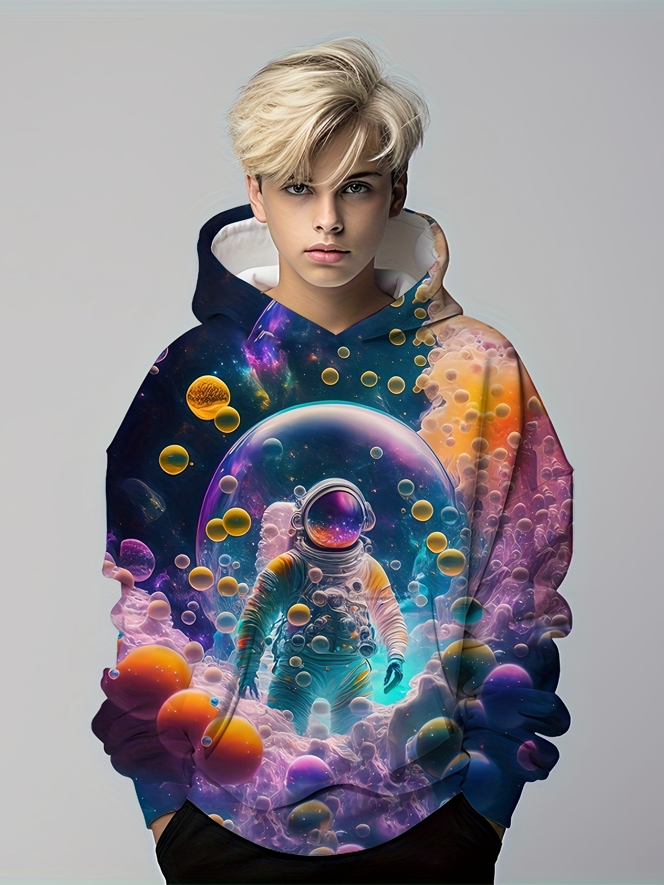 Space print sales hoodie