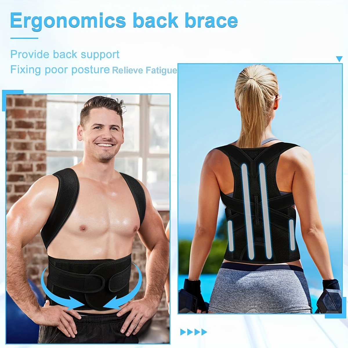 Posture Corrector Men women Back Brace Lumbar Support - Temu