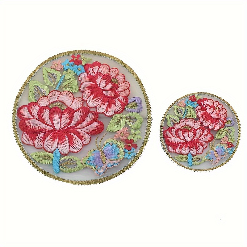 Fresh Small Flower Embroidery Patch Bag Accessories Colorful - Temu