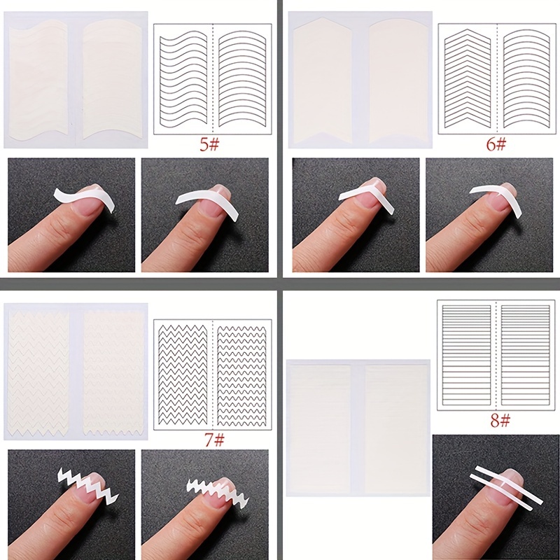 French Nail Art Tips Guide Stickers For Decoration Stencil - Temu