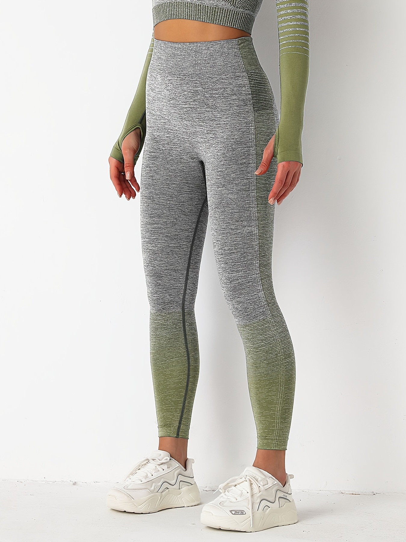 Ombre Quick Drying Sports Leggings High Elastic Workout - Temu Canada